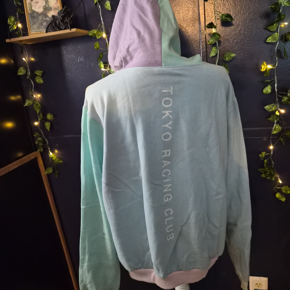 Pastel Colorblock Racing Graphic Hoodie - Picture 3 of 3